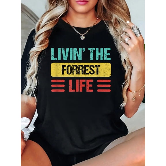 Forrest Name T-Shirt Graphic Tee summer Tops For Women Round Neck Fashion Cotton shirts