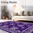 thumbnail image 2 of ODIKA 2'x3' Machine Washable Non-Slip Area Rug, Snowflake Latch Hook Kit Holiday Needlework Embroidery High Traffic Rug with Pad, Purple, 621450, 2 of 8