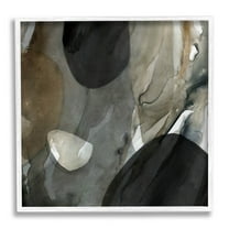 Stupell Industries Modern Layered Shapes Abstract Painting White Framed Art Print Wall Art, Design by Carol Robinson