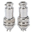 thumbnail image 3 of Aviation Plug Connector, Stable Copper Silver Plated Contact Airproof Easy To Operate Zinc Alloy Shell Metal Socket Connector  For Mechnical Equipment ANGGREK 4 pines, 3 of 8