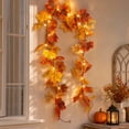 thumbnail image 5 of Lighted Fall Maple Leaf Garland 78.7IN Thanksgiving Autumn Vine Decor Warm White LED Harvest Garland for Fireplace Porch Indoor Outdoor Seasonal Arrangement, 5 of 6