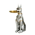 thumbnail image 2 of simhoa Statue de Chien Plateau de Rangement Ornement en Résine Sculpture Animale Bibelots Rangement Bijoux Argent, 2 of 8