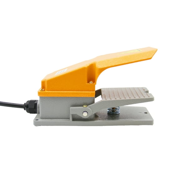 TMAX Heavy Duty Foot Switch Electric Pedal Momentary Foot Pedal Switch with Foot Guard Aluminum Case with Piggyback Plug (3-Pronged)
