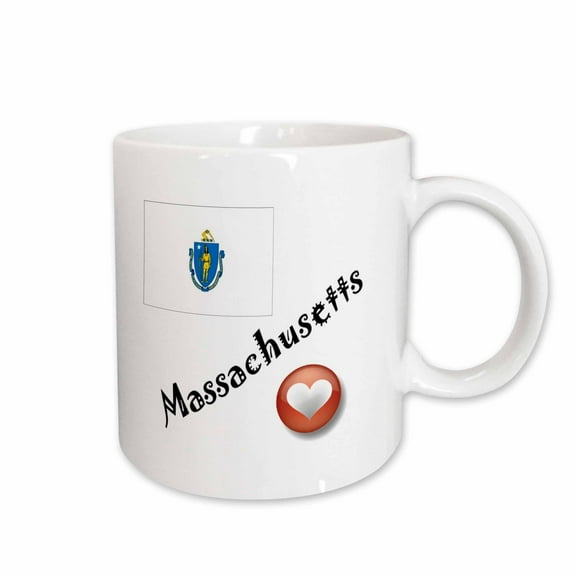 3drose, I Love Massachusetts, 15oz Mug