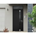 thumbnail image 5 of Front Exterior Prehung Steel Door / Cynex 6777 Black / Top Exterior Window / Stainless Inserts Single Modern Painted-W36" x H80+16"-Left-hand Inswing, 5 of 7