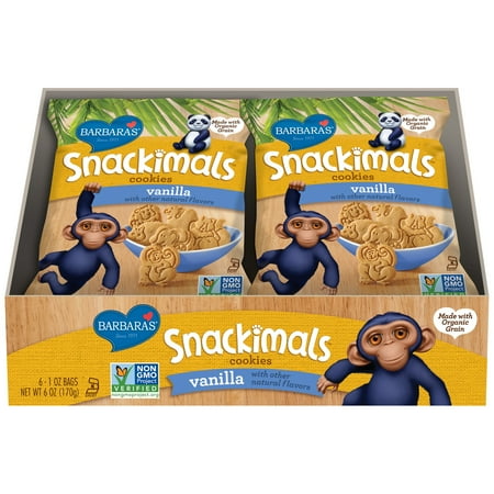 Barbara's Bakery Organic Snackimals Animal Cookies Vanilla 1 oz