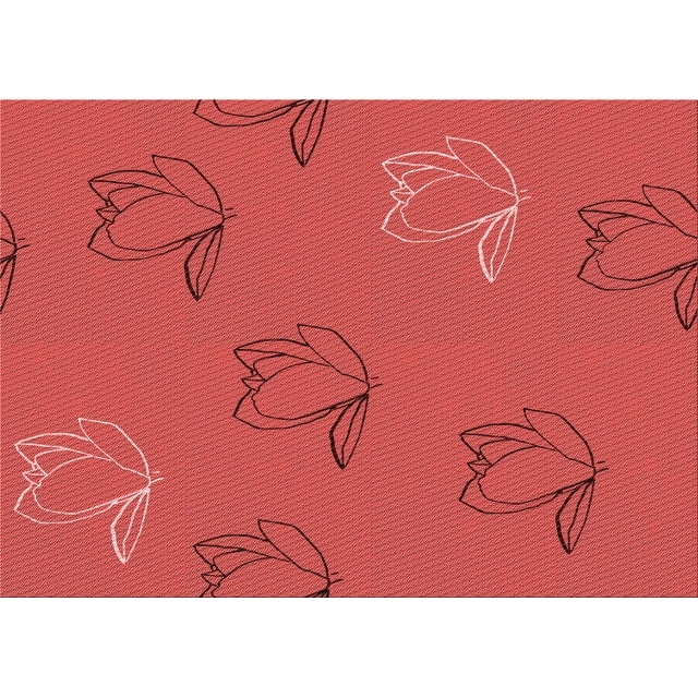 Ahgly Company Tapis d'Intérieur Rectangulaires Transitionnels Rouges Lavables à la Machine, 2 Pieds x 5 Pieds