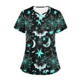 thumbnail image 3 of Tops Cortos para las Mujeres, Halloween Impreso en Cuello en V con Bolsillo, Moda Casual Manga Corta, 3 of 5