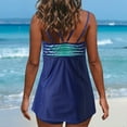 thumbnail image 4 of Gibobby Bañador de Bikini Trajes de baño fluidos para mujer Trajes de baño con control de barriga Traje de baño de dos piezas Camiseta sin mangas con pan(Azul,XL), 4 of 5