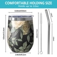 thumbnail image 5 of 12oz Stemless Wine Tumblers Pioneer Flower Vacuum Insulated Stainless Steel Travel Tumbler Cups Mug with Lid and Straw for Champaign,Cocktail,Beer with Cleaning Brush, 5 of 5