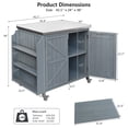 thumbnail image 2 of 42.1" Grill Cart with Side Shelf, Outdoor Kitchen Island with Storage Cabinet, Stainless Steel Top, Adjustable Shelf, and 4 Wheels for Pizza Prep, 2 of 8