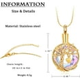 thumbnail image 2 of Cremation Jewelry for Ashes Stainless Steel Tree of Life Urn Necklace with Small Heart Crystal Circle Memorial Pendant Keepsake Gift for Women Men, 2 of 5