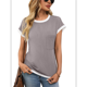 thumbnail image 1 of Camisetas de Corta para Mujer, Color Gris, Talla XL, 1 of 7