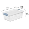 thumbnail image 2 of Sterilite 5,7 L Latching Box, Small Clear Plastic Storage Bin with Lid and Light Blue Latch, 12 Pk, 2 of 8