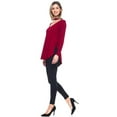 thumbnail image 4 of Lady's Long Sleeve Choker Top, Wine Red, M, 4 of 5