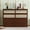 Walnut, variant on Queen Size Murphy Bed, Foldable Pine Wood Platform Bed Frame with Rattan Decoration & Storage Drawer, for Guest Room, Office, Small Room, Walnut