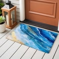 thumbnail image 4 of Abstract Waves Front Door Rugs 2x3 ft Retro Blue Gold White Oil Painting Style Small Rug for Entryway Non Slip Washable Bathroom Door Mat Absorbent Floor Mat for Indoor Entrance, 4 of 9