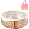 thumbnail image 1 of Divided Serving Tray Appetizer Platter Rotating Snack Dishes with Lid PET Material Transparent View for Home Gathering Clear Yellow 1 Pc, 1 of 6