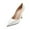 White, variant on XYD Women Classic Rhinestone Studded Stiletto High Heel Pumps Slip On Pointed Closed Toe Satin Elegant Parties Shoes Size 7 Navy