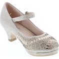 thumbnail image 7 of Link Cassie-28K Girls Rhinestone Platform Peagent Dress Shoes, Champagne, 2, 7 of 7