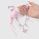 thumbnail image 4 of Car Key Chains Braided Rope Keychain Heart Keyring Bag Charm Plush Pompoms Backpack Pendant Bows Keyholders Bag Pendant Multicolor, 4 of 4