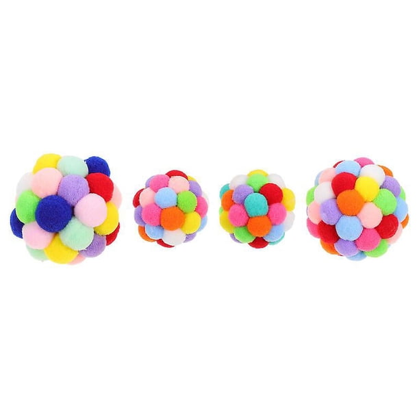 4 piezas juguete para gato con bola de peluche