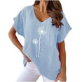thumbnail image 1 of Blouses à Manches Courtes pour Femmes Été Sexy Mode Imprimée Col en V Régulier Haut Blouse Manches Courtes Sexy Hauts d'Été pour Femmes Hauts d'Été pour Femmes Tendance Hauts à Manches Courtes pour Femmes, 1 of 6