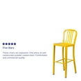 thumbnail image 4 of Flash Furniture Commercial Grade 30" High Yellow Metal Indoor-Outdoor Barstool with Vertical Slat Back, 4 of 12