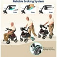 thumbnail image 6 of Bluelog Rolling Walker, Adjustable Seat & Handle Heights, Extra-Wide Memory Foam Seat 4-Wheel Rollator with 350 lb Limit, 6 of 8