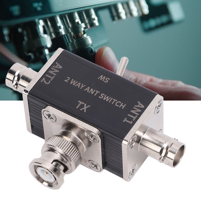 Interrupteur d'Antenne 2 Voies, Interrupteur de Conversion d'Antenne 100W en Alliage d'Aluminium Robuste pour Radio