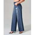 thumbnail image 2 of roswear Stretchy Loose Jeans for Women Wide Leg, 29.9" Inseam, Size 4-16, 2 of 6