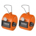 thumbnail image 1 of TOPTIE 2 PCS Clicker Counters, Plastic Mechanical Number Pitch Counters, 4-Digit Tally Counters for Sports Events - Orange, 1 of 6