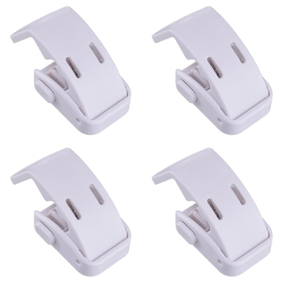4 Pack Drawer Locks Proof Cabinet Locks Safety Botton Lock for Drawers Side Furniture Latches Corner Edges (White)