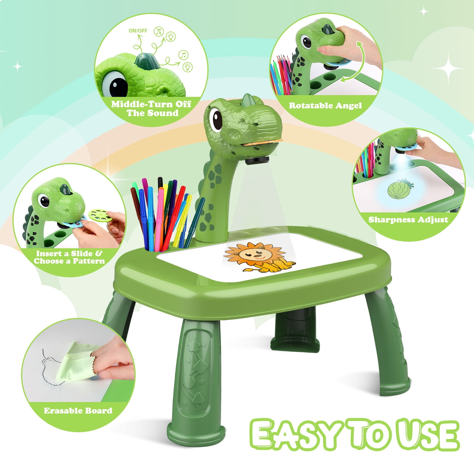 Sumsoltic Dinosaur Drawing Projector Art and Craft Kit for 3+ Years