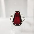 thumbnail image 2 of Coffin Red Garnet Ring, Natural Garnet Ring, January Birthstone, Womens Ring, Coffin Ring, 925 Sterling Silver, Christmas, Handmade, Statement Jewelry, Coffin Shape Gemstone Ring, 2 of 6