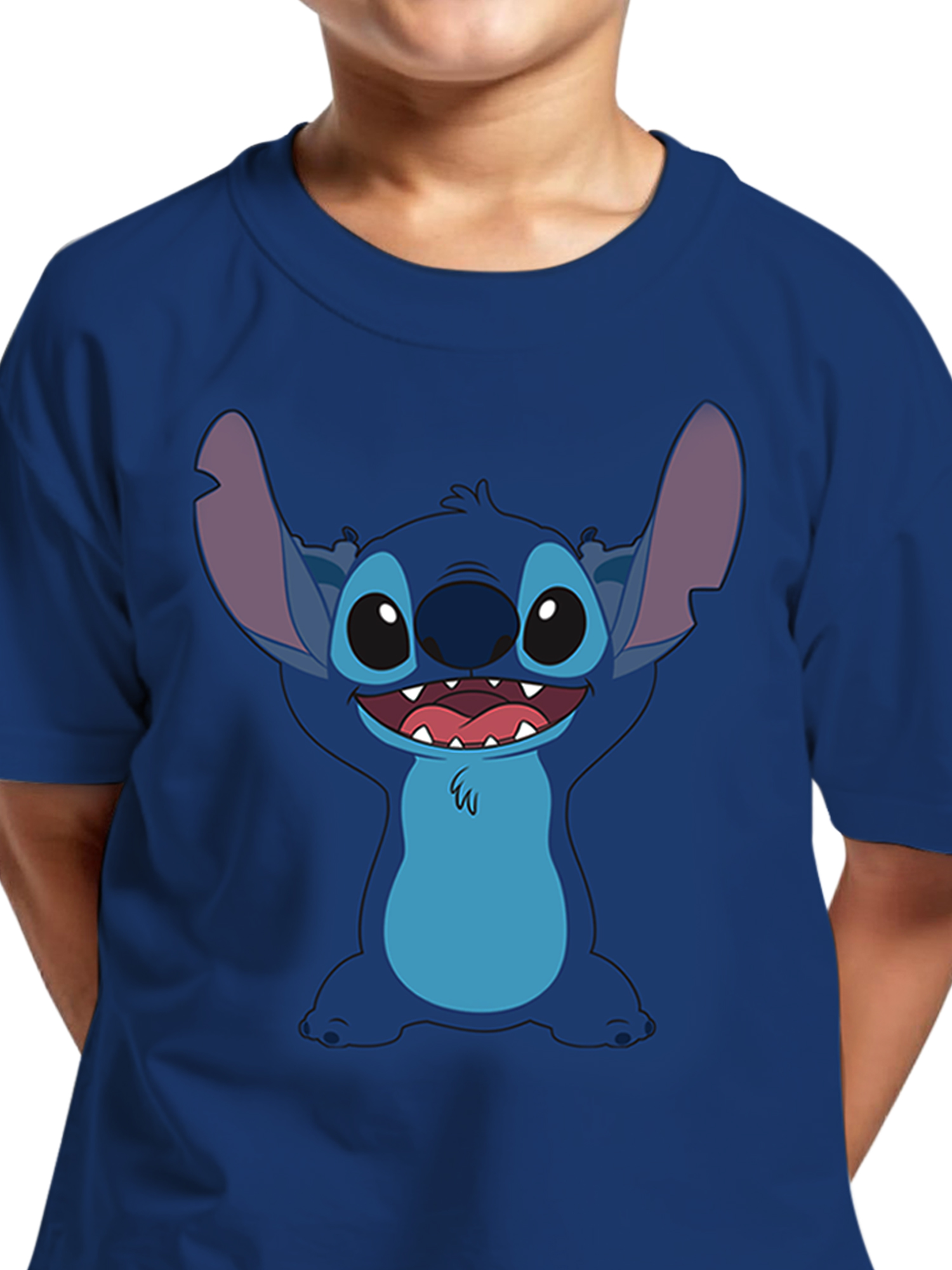Disney Stitch Boys Short Sleeve Belly Graphic Costume T-Shirt, Sizes 4-18