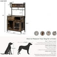thumbnail image 3 of Zephypaws 59" 2-in-1 Rustic Dog Crate Side Cabinet, Farmhouse Kitchen Hutch with Storage, Power Outlets & USB, Pet-Friendly Organizer for Small to Medium Dogs, 3 of 16