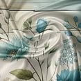thumbnail image 3 of Ambesonne Autumn Floral Valance & Curtain 3 Pcs Set, Art Icy Petal Flowery, 55"x24", Sea Blue Grey Yellow, 3 of 7