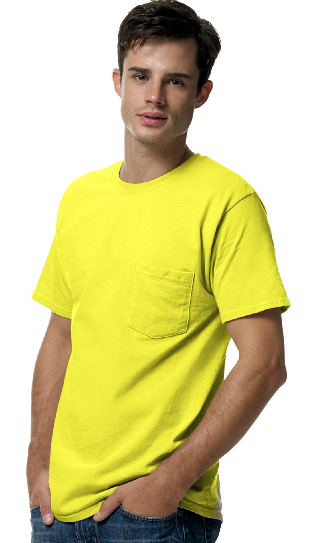 Hanes - Hanes TAGLESS Men`s Pocket T-Shirt, 5590, 3XL ...