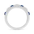 thumbnail image 2 of ANGARA Natural Art Deco Style Sapphire Broad Anniversary Ring in 14K White Gold for Women (Size-2.4mm) | September Birthstone, Anniversary, Jewelry Gift for Women | Natural Blue Sapphire Ring, 2 of 9