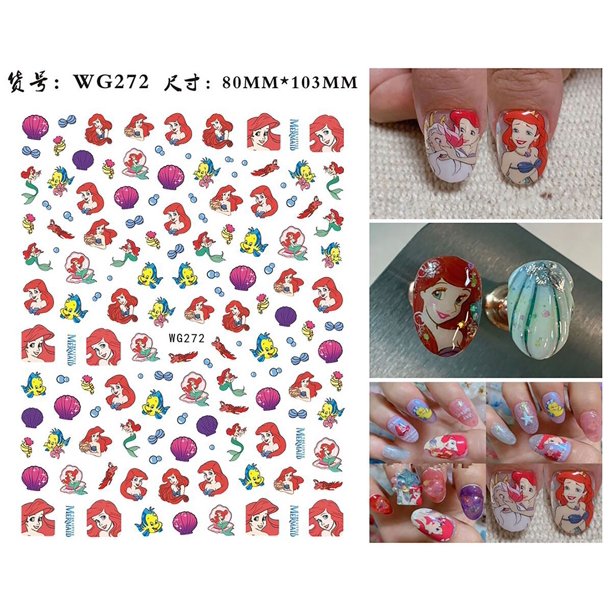 Negro Mickey Mouse Tigger Stitch pegatinas de uñas de dibujos animados calcomanías de arte de uñas Disney princesa Donald pato 3D pegatinas prensa en las uñas Dengxun unisex