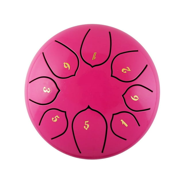 MORESEC Tambour à Langue en Acier, Tambour à Langue en Acier de 6 Pouces 8 Notes, Instrument de Percussion Handpan avec un Beau Son Relaxant, Tambour Creux Coloré avec Maillets, Instrument de Musique de Méditation Facile à Jouer