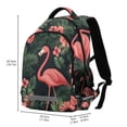 thumbnail image 2 of FORMRS Unisex Backpack Elementary School Travel Bookbag with Reflective Stripes, Red Flamingo Pattern, 2 of 7