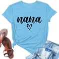 thumbnail image 4 of Delayuji Shirts for Women Shirt Heart Printed Casual Short Sleeve Tee Top Blue M Polyester,Spandex Short Sleeve Shirts for Women, 4 of 5
