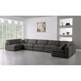 thumbnail image 2 of Maklaine Contemporary Grey Velvet Standard Modular Sectional Sofa, 2 of 3