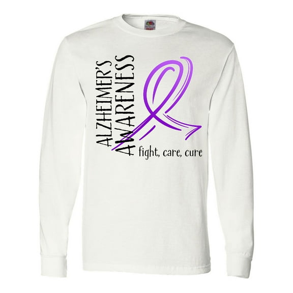 Inktastic Alzheimers Awareness- Fight, Care, Cure Long Sleeve T-Shirt