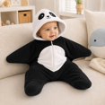 thumbnail image 4 of GiLiling Baby Cow Starfish Hooded Onesie for Boys Girls, Fleece Swaddle Jumpsuit, Infant Outfit Newborn Halloween Photo Prop Sleep Sack, 4 of 7