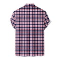 thumbnail image 6 of IWRICH Mens Plaid Button down Plus Size Shirts Short Sleeve Casual Summer Shirt Dress Shirts with Pocket 07-Purple XXXL, 6 of 6
