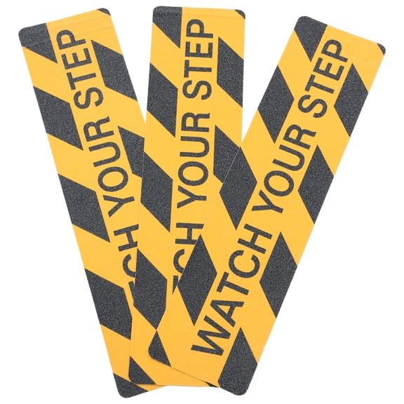 FRCOLOR 3Pcs Watch Your Step Floor Tape Caution Warning Sticker Nonskid PVC Floor Tape for Safe Assorted