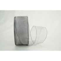 Ribbon Bazaar Wired Sheer Organza 1-1/2 inch Silver 25 yards Ribbon